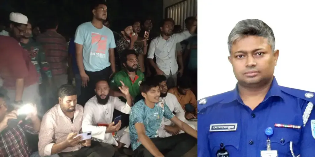 অতিরিক্ত পুলিশ সুপারের গ্রেফতারের দাবিতে দিনাজপুরে অবস্থান কর্মসূচি