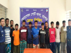 বেনাপোলে পুলিশের অভিযানে ১১আসামী গ্রেফতার
