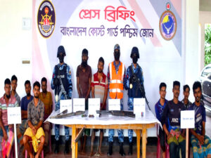 কোস্ট গার্ডের অভিযানে জিম্মি ৯ জেলে উদ্ধারসহ দুই ডাকাত আটক