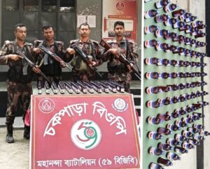 চাঁপাইনবাবগঞ্জ সীমান্তে চোরাকারবারির বিরুদ্ধে সক্রিয় ভুমিকা রাখছে ৫৯ বিজিবি