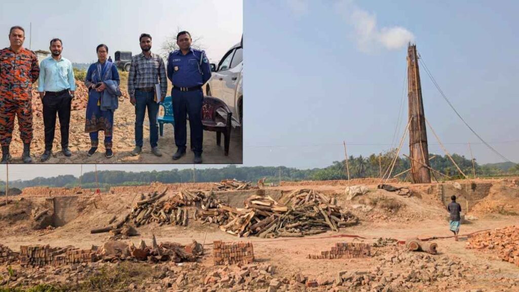 নড়াইলে অবৈধ ইট ভাটায় অভিযানে ২ লাখ টাকা জরিমানা